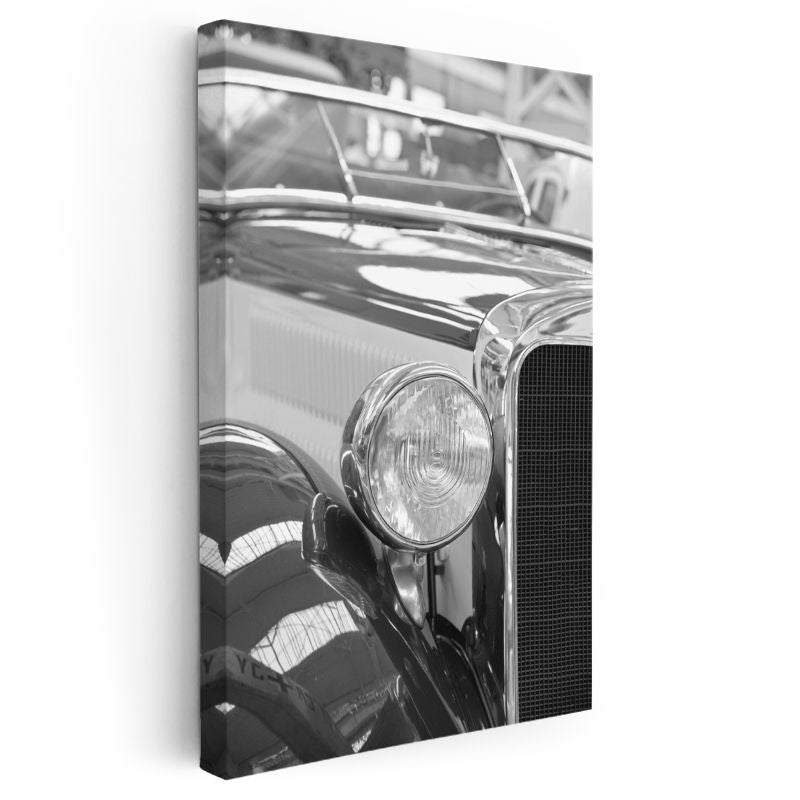 Klasik Otomobil Farı - Vintage Araç Detayı Kanvas Tablo