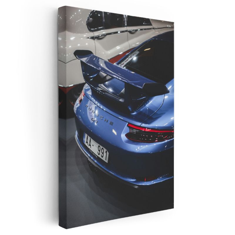Porsche 911 GT3 - Mavi Spor Otomobil Detayı Kanvas Tablo