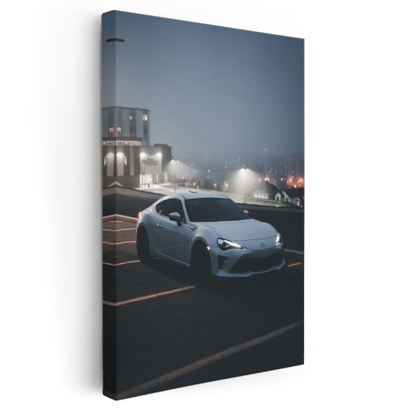 Toyota GT86 - Gece Şehir Manzaralı Kanvas Tablo