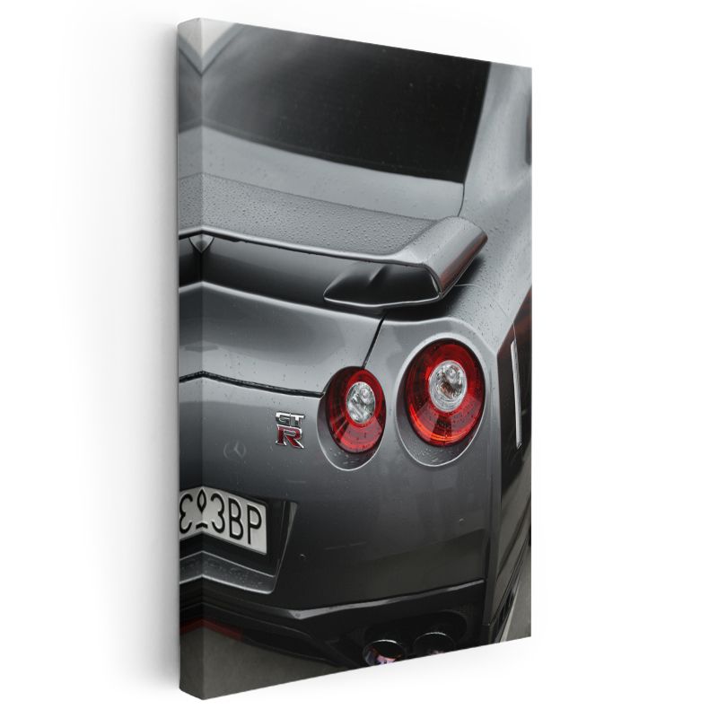 Nissan GT-R - İkonik Japon Performans Otomobilinin Arka Detayı Kanvas Tablo