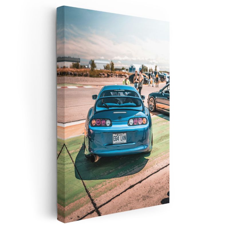 Toyota Supra - Mavi Modifiyeli Japon Spor Arabası Kanvas Tablo