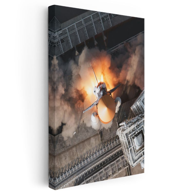 Uzay Mekiği - Fırlatma Anında Roket Dinamizmi Kanvas Tablo