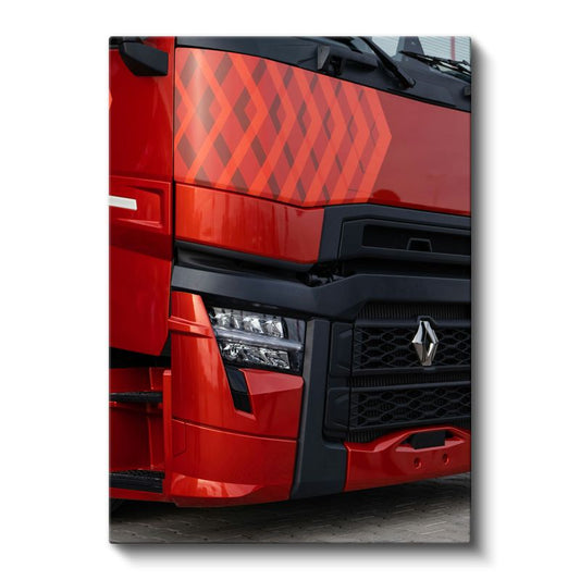 Renault Trucks - Modern Kırmızı Tır Ön Tasarımı Kanvas Tablo