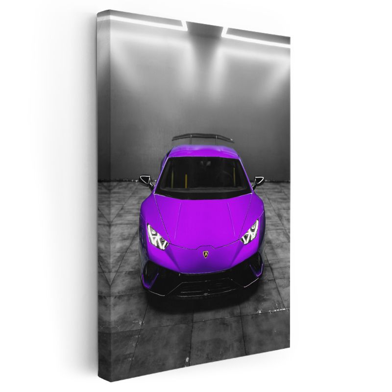 Lamborghini Huracan - Mor Süper Spor Otomobil Kanvas Tablo