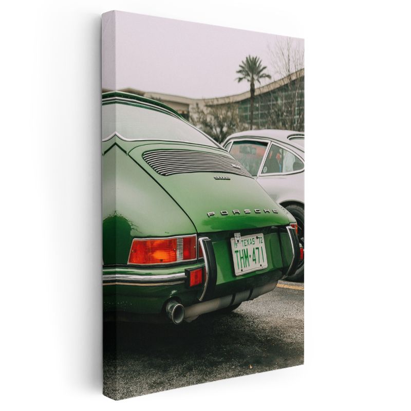 Porsche 911 Klasik - Yeşil Alman Spor Otomobil İkonu Kanvas Tablo