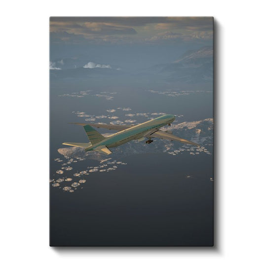 Boeing 777 - Okyanus Üzerinde Seyreden Yolcu Uçağı Kanvas Tablo