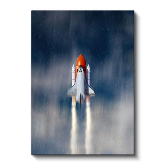 Space Shuttle - Fırlatma Anında Uzay Mekiği Kanvas Tablo