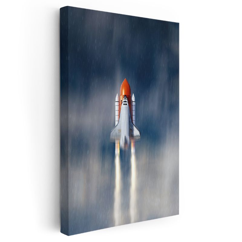 Space Shuttle - Fırlatma Anında Uzay Mekiği Kanvas Tablo