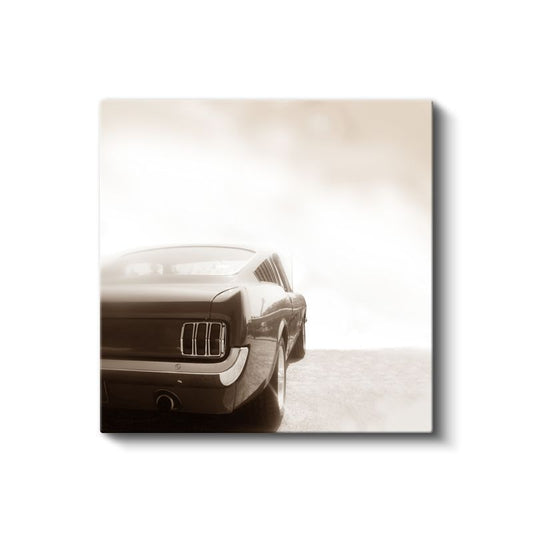 Ford Mustang Klasik - Amerikan Muscle Car Silueti Kanvas Tablo