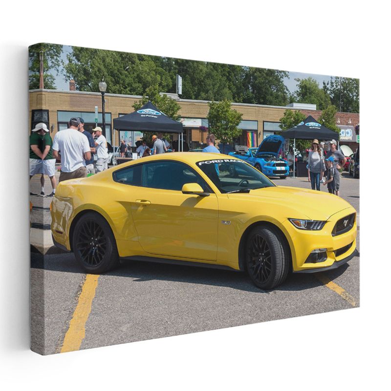Ford Mustang GT - Sarı Spor Otomobil Kanvas Tablo