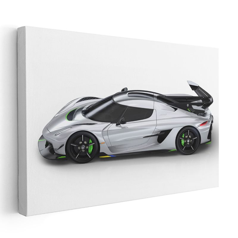 Koenigsegg Jesko - Gümüş Hipercar Kanvas Tablo
