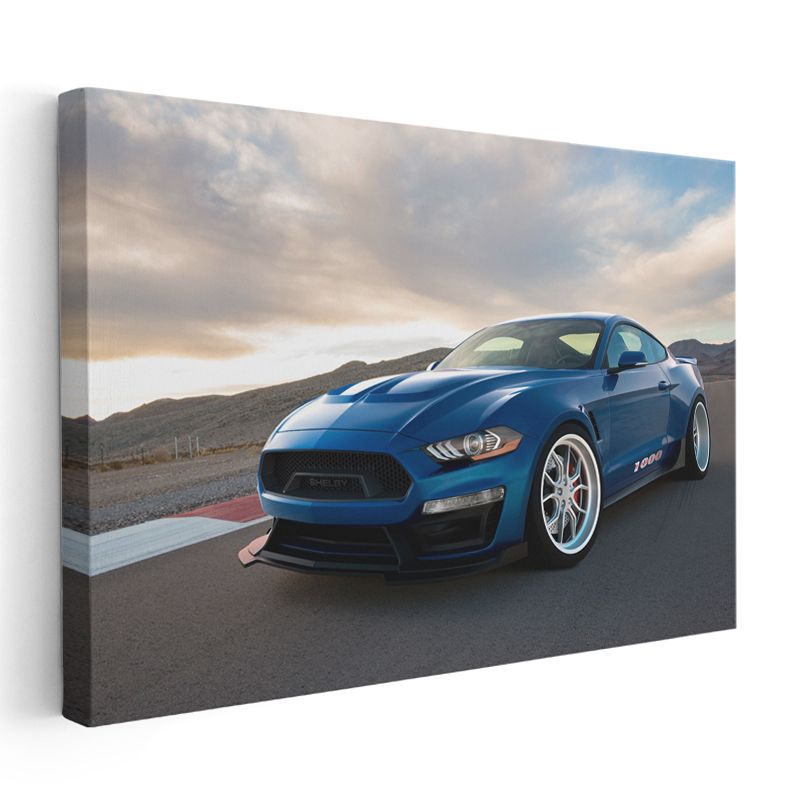 Ford Mustang Shelby 1000 - Mavi Amerikan Muscle Car Kanvas Tablo