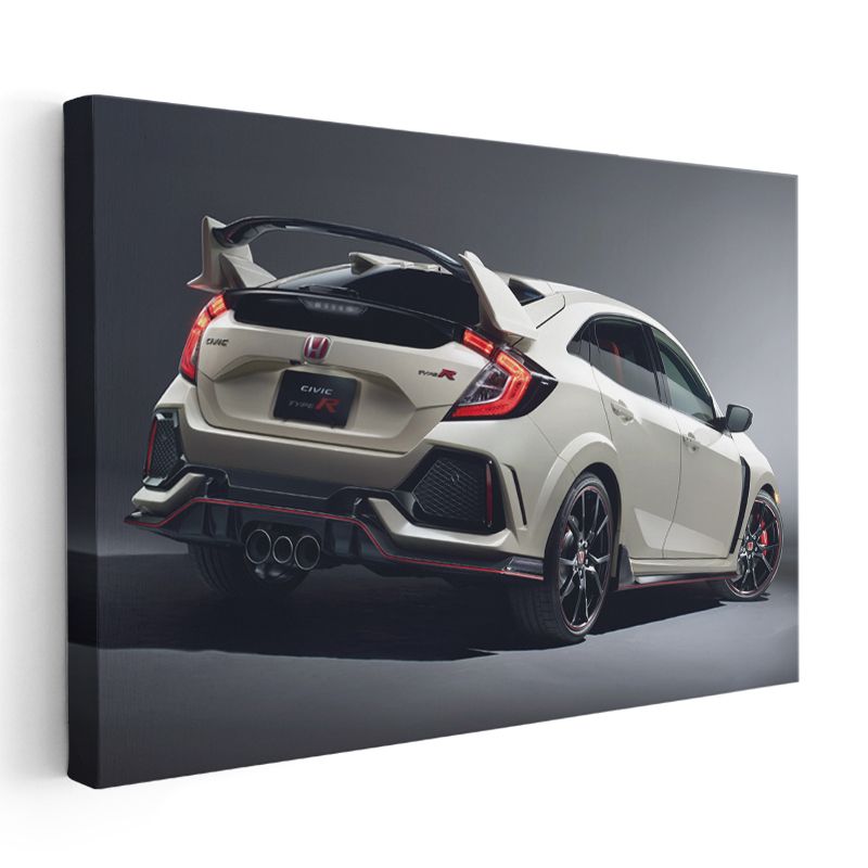 Honda Civic Type R - Beyaz Japon Hot Hatch Kanvas Tablo