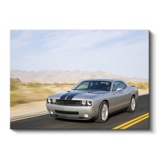Dodge Challenger - Çöl Yolunda Amerikan Muscle Kanvas Tablo