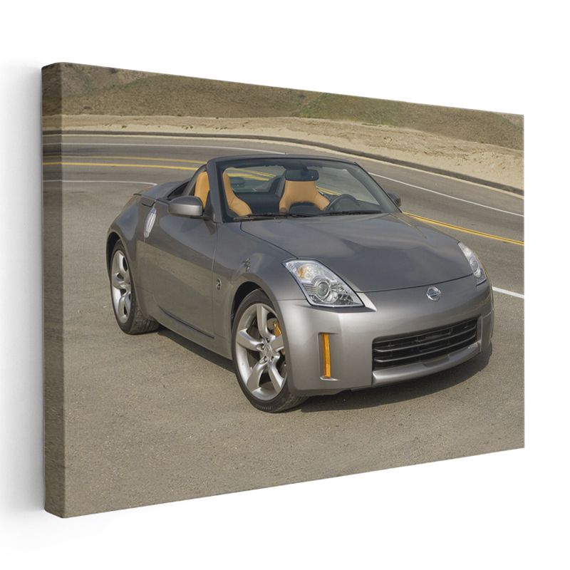 Nissan 350Z Roadster - Gri Convertible Spor Otomobil Kanvas Tablo