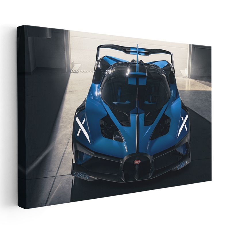Bugatti Bolide - Ön Cepheden Mavi Hipercar Kanvas Tablo