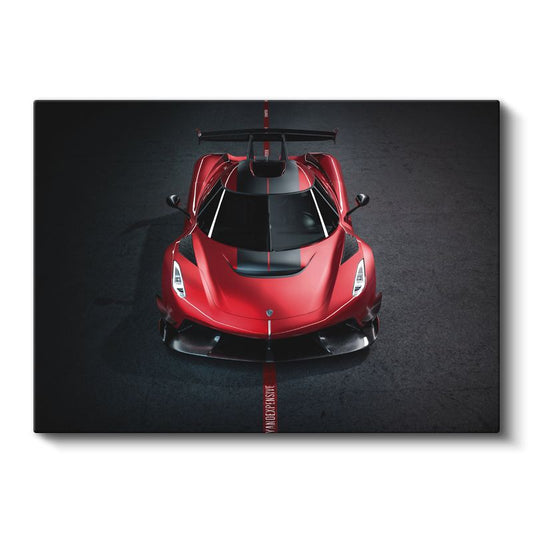 Koenigsegg Jesko - Kırmızı Yarış Otomobili Şaheseri Kanvas Tablo