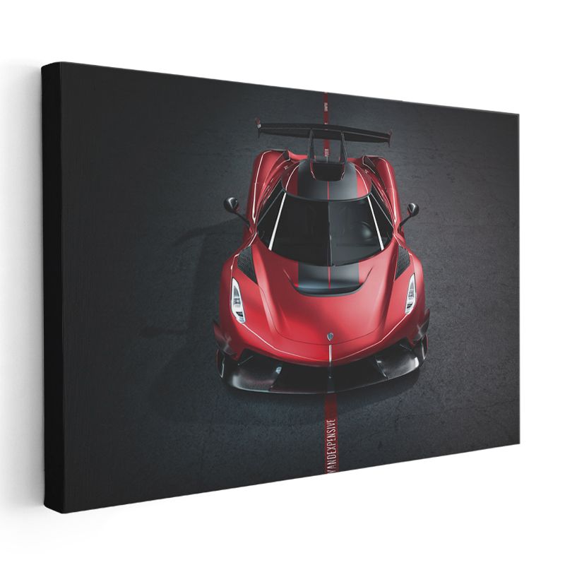 Koenigsegg Jesko - Kırmızı Yarış Otomobili Şaheseri Kanvas Tablo