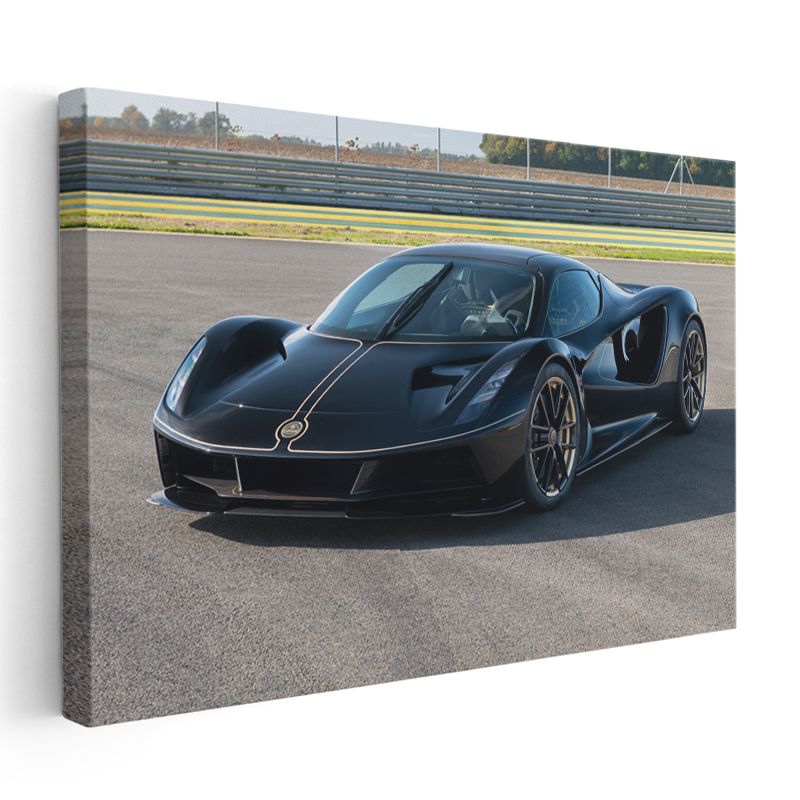 Lotus Evija - Pist Üzerinde Siyah Elektrikli Hipercar Kanvas Tablo