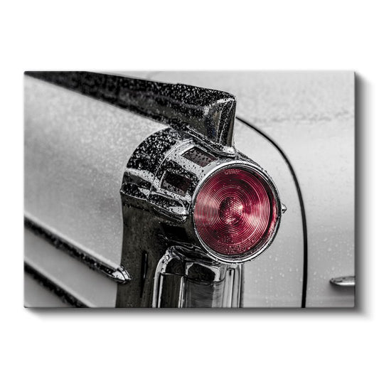 Klasik Otomobil Stop Lambası - Vintage Araba Detay Çekimi Kanvas Tablo