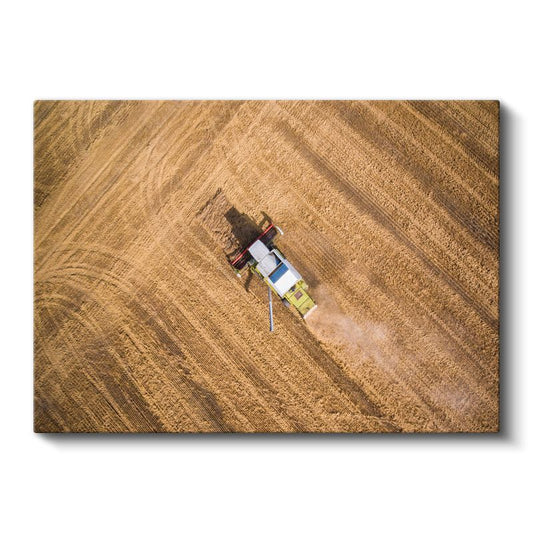 Biçerdöver - Havadan Çekim Tarım Makinesi Kanvas Tablo
