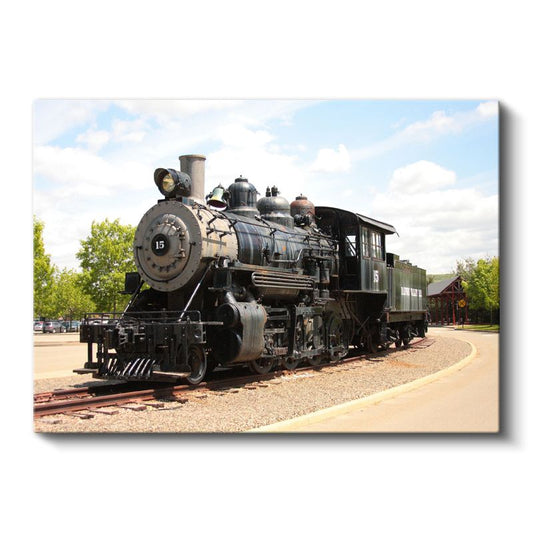 Buharlı Lokomotif 15 - Nostaljik Tren İstasyonu Serisi Kanvas Tablo