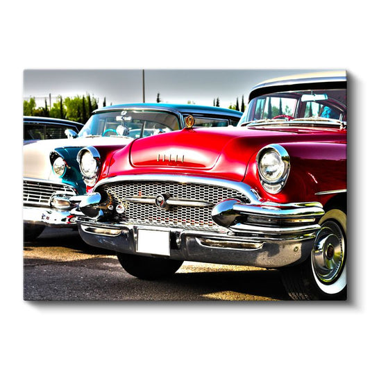 Klasik Amerikan Arabaları - Buick ve Chevrolet Nostaljik Koleksiyon Kanvas Tablo