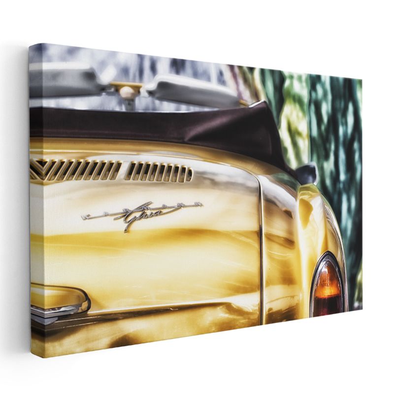 Opel Kadett - Klasik Altın Sarısı Otomobil Kanvas Tablo