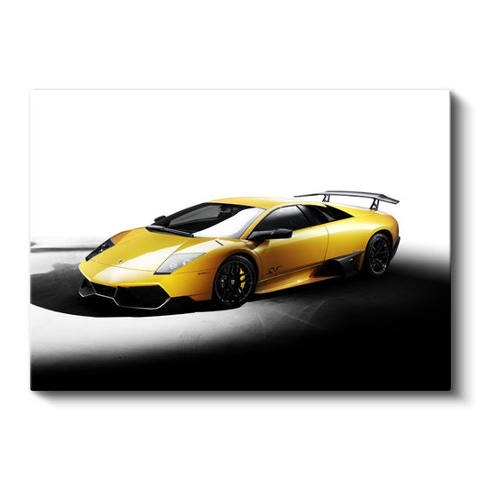 Lamborghini Murcielago SV - Sarı Süper Spor Otomobil Kanvas Tablo