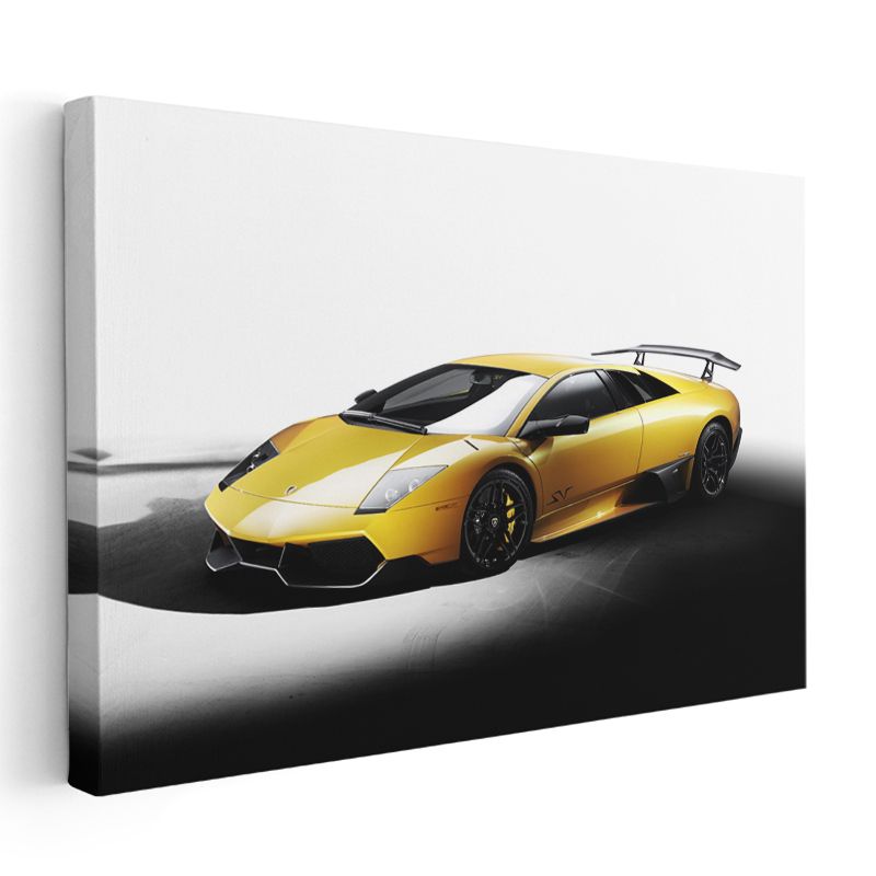 Lamborghini Murcielago SV - Sarı Süper Spor Otomobil Kanvas Tablo