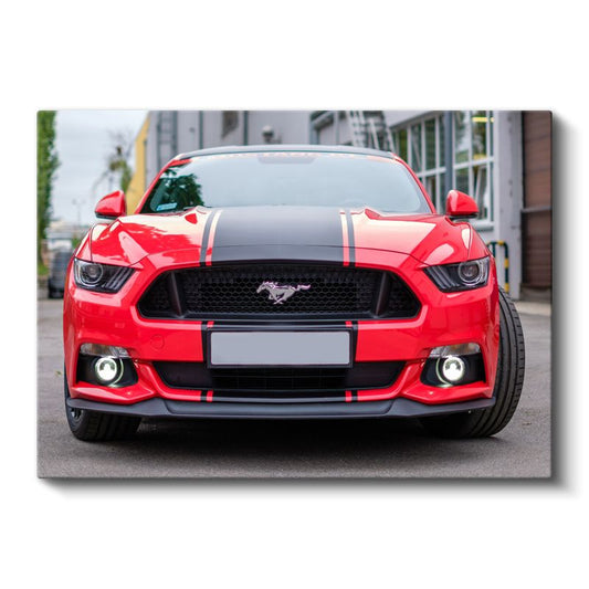 Ford Mustang GT - Kırmızı Amerikan Muscle Car Kanvas Tablo