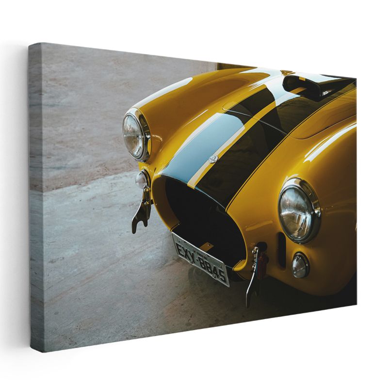 Shelby Cobra - Klasik Sarı Amerikan Spor Araba Kanvas Tablo