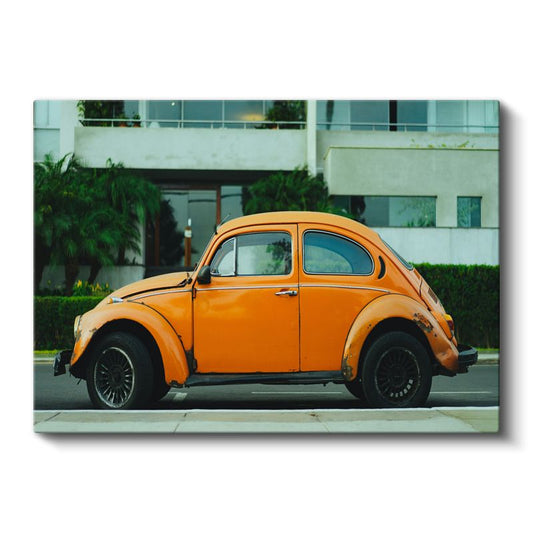 Volkswagen Beetle - Turuncu Klasik Vosvos Kanvas Tablo