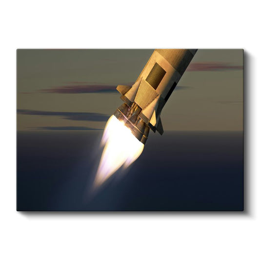 Roket Fırlatma - Yüksek Hızda İtki Anı Kanvas Tablo