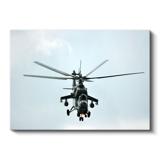 Mi-24 Hind Helikopter - Havada Askeri Hava Aracı Kanvas Tablo
