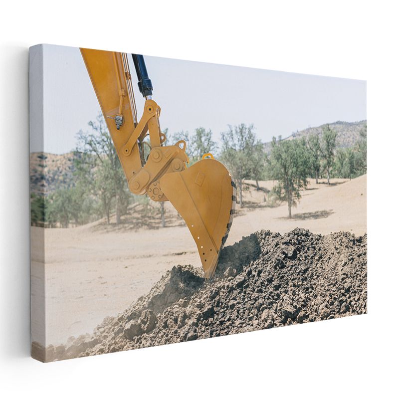 Ekskavatör Kepçesi - İnşaat Sahası Detayı Kanvas Tablo