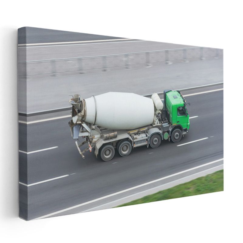 Beton Mikseri Kamyon - Endüstriyel İş Makinesi Kanvas Tablo