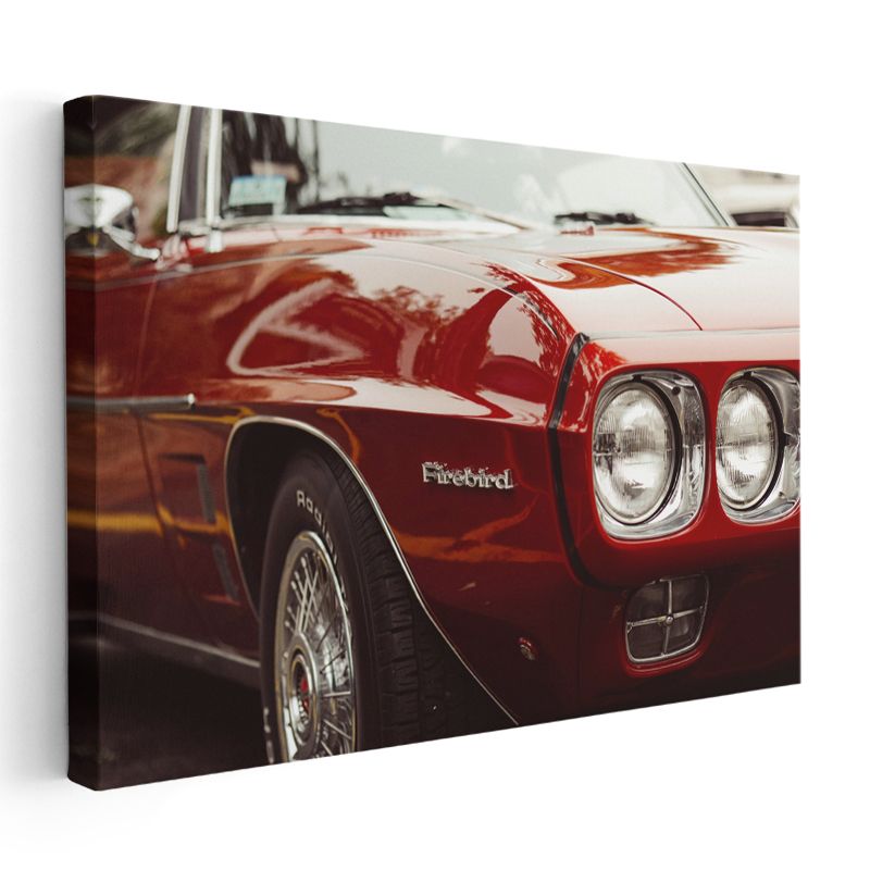 Pontiac Firebird - Kırmızı Klasik Amerikan Muscle Car Kanvas Tablo