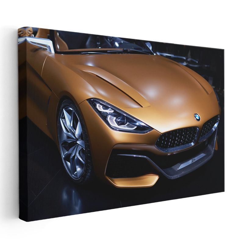 BMW Z4 Concept - Altın Rengi Lüks Spor Otomobil Kanvas Tablo