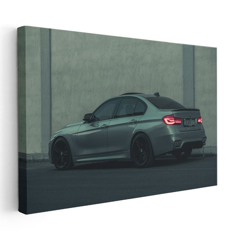 BMW M3 - Yan Profil Gri Performans Sedan Kanvas Tablo