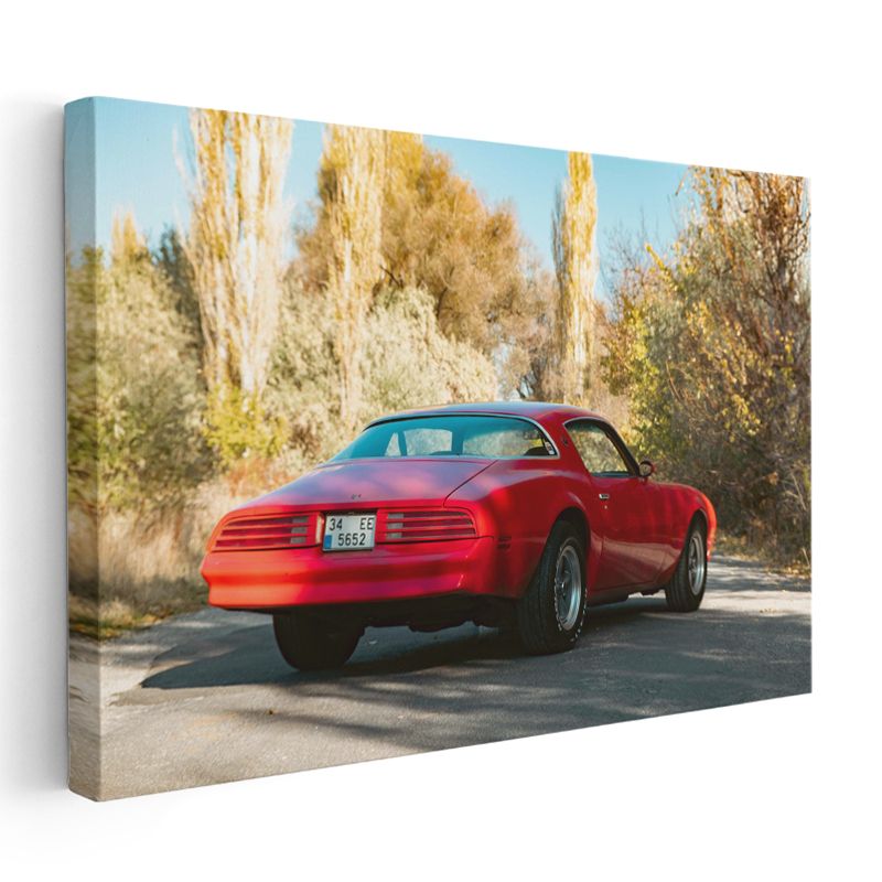 Pontiac Firebird - Kırmızı Amerikan Klasiği Kanvas Tablo