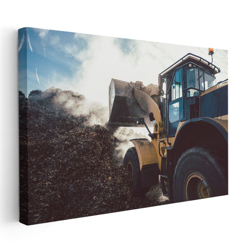 Yükleyici İş Makinesi - Çalışma Anında Kanvas Tablo