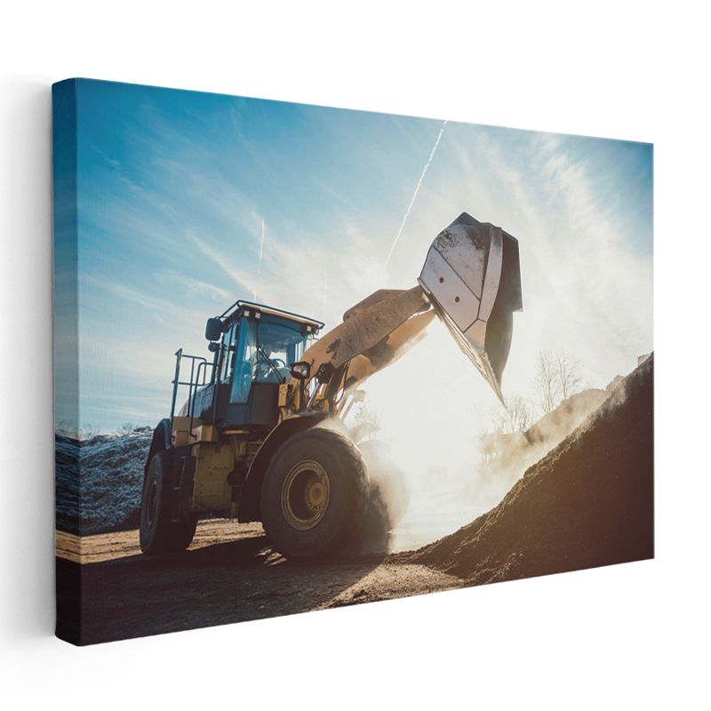 Loader İş Makinesi - Gün Işığında Çalışırken Kanvas Tablo