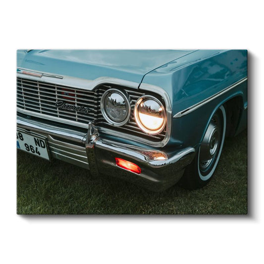 Chevrolet Klasik - Retro Far Detayı Kanvas Tablo