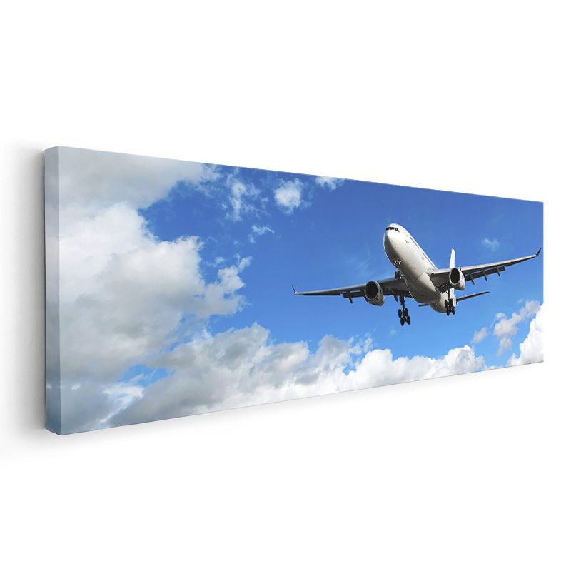 Ticari Uçak - Mavi Gökyüzünde Kanvas Tablo