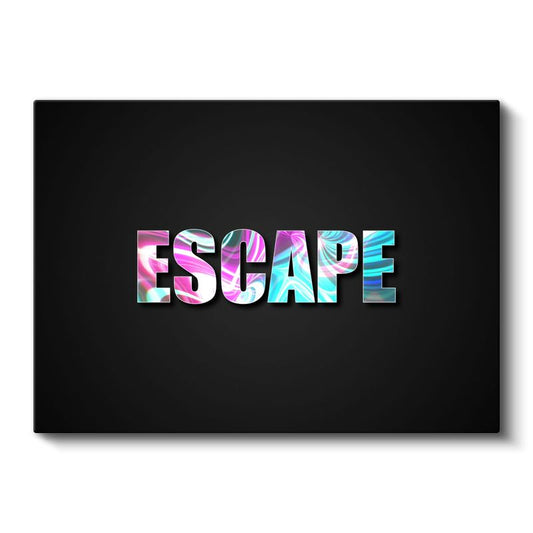 Escape - Holografik Efektli Tipografi Kanvas Tablo