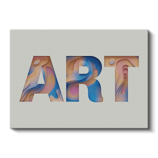 Art - 3D Kağıt Kesim Efektli Tipografi Kanvas Tablo