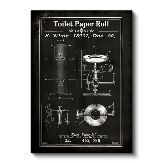 Tuvalet Kağıdı Rulosu - 1891 Endüstriyel Patent Kanvas Tablo