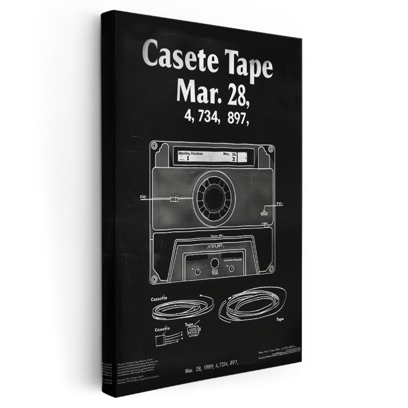 Kaset - 1989 Retro Müzik Teknolojisi Kanvas Tablo