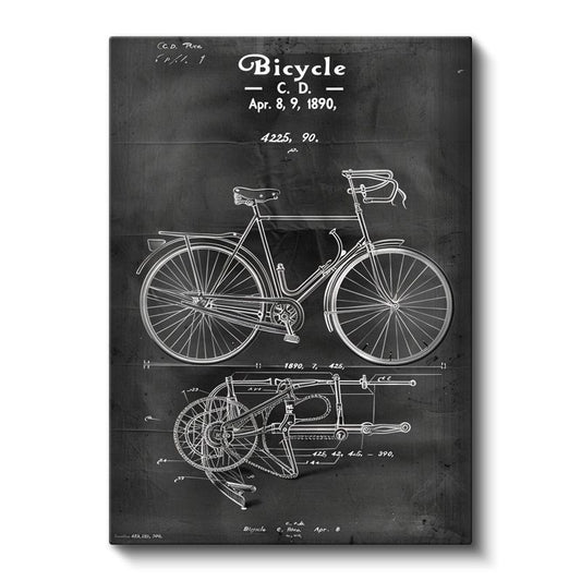 Klasik Bisiklet - 1890 Mühendislik Tasarımı Kanvas Tablo